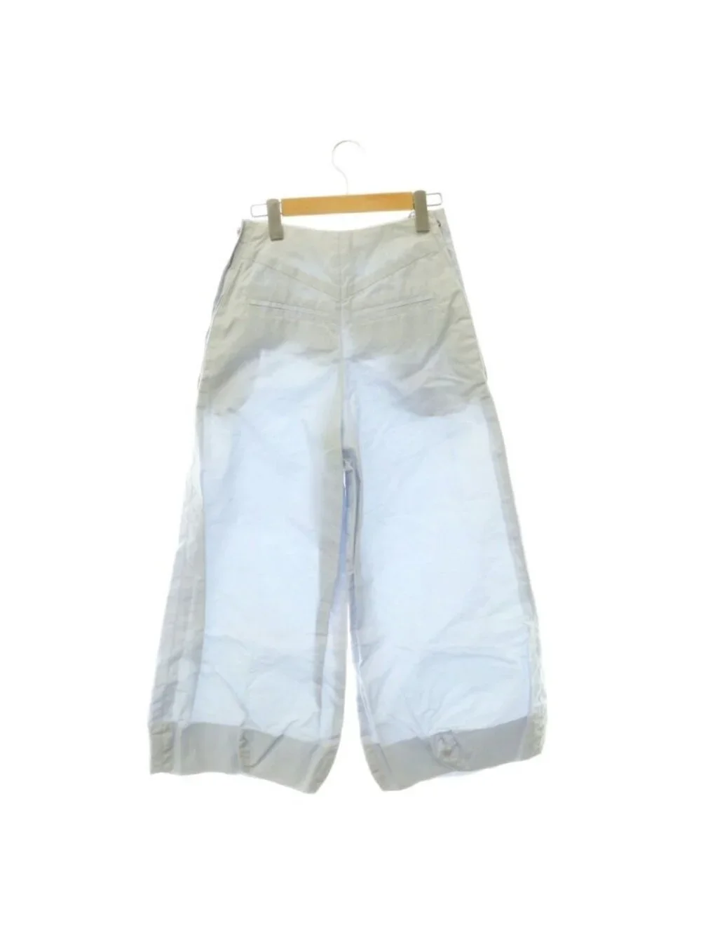 Chanel Coco Button Balloon Silhouette Pants Wide Cotton 36 Light Blue CX